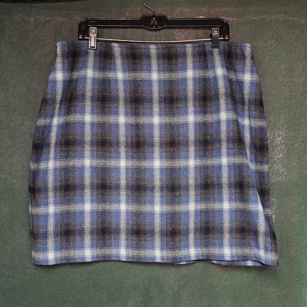 Venezia Blue and Black Plaid Mini Skirt